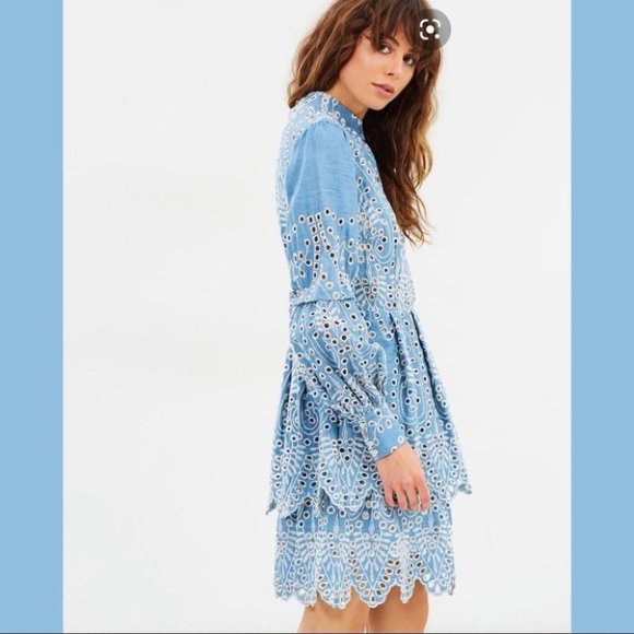 Elliatt Dresses & Skirts - ELLIATT Meridian Chambray Blue Long Sleeve Dress